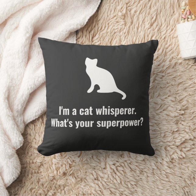 Ich bin ein Katzenflüster Was ist dein Supermacht- Kissen (Decke)