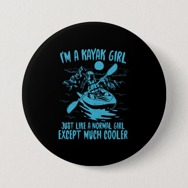 Ich bin ein Kayak-Mädchen Button (Vorderseite)