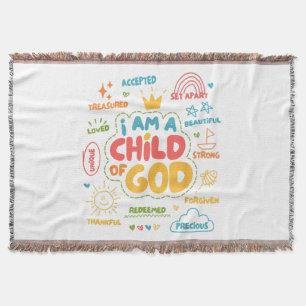 Ich bin ein Kind Gottes Christ Retro Jesus Glaube Decke
