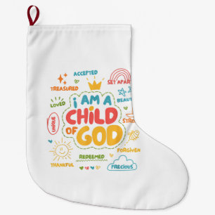 Ich bin ein Kind Gottes Christ Retro Jesus Glaube Großer Weihnachtsstrumpf