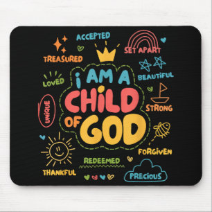 Ich bin ein Kind Gottes Christ Retro Jesus Glaube Mousepad