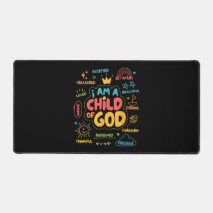 Ich bin ein Kind Gottes Christ Retro Jesus Glaube Schreibtischunterlage
