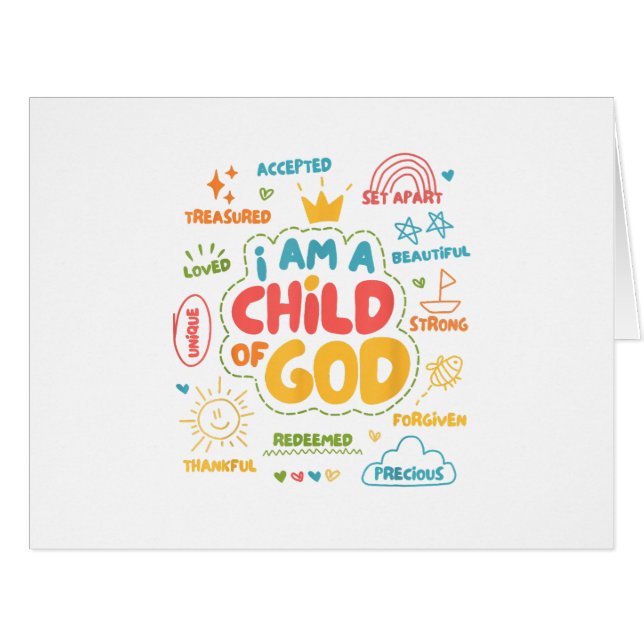 Ich bin ein Kind Gottes Christlicher Retro Jesus F (Vorderseite (Horizontal))