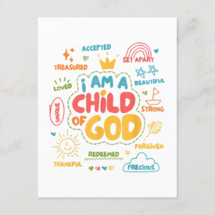Ich bin ein Kind Gottes Christlicher Retro Jesus F Begleitkarte