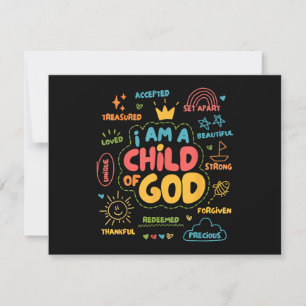 Ich bin ein Kind Gottes Christlicher Retro Jesus F Feiertagskarte