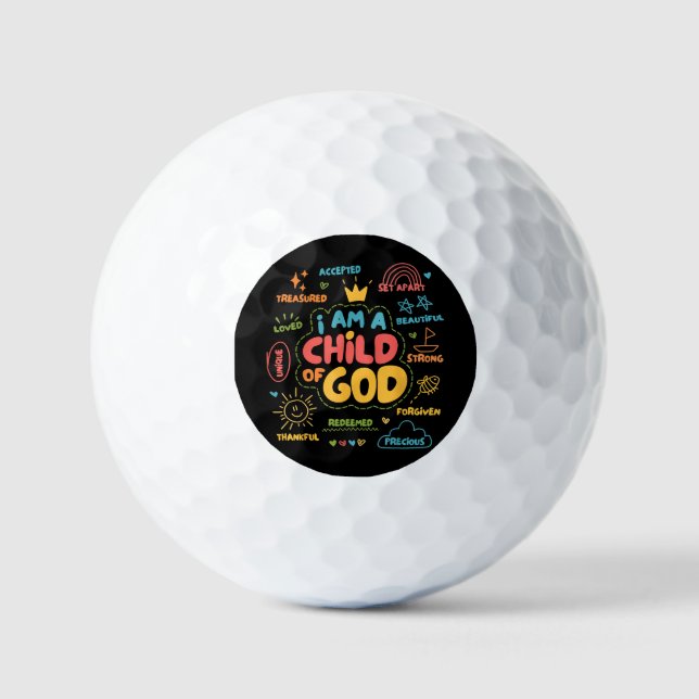 Ich bin ein Kind Gottes Christlicher Retro Jesus F Golfball (Vorderseite)