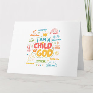 Ich bin ein Kind Gottes Christlicher Retro Jesus F Karte