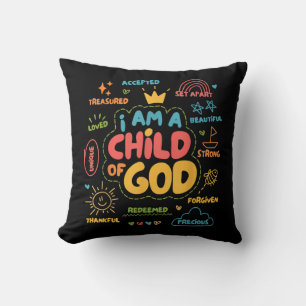 Ich bin ein Kind Gottes Christliches Retro Jesus G Kissen