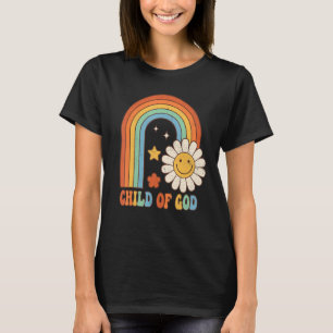 Ich bin ein Kind Gottes Groovy Rainbow Blume John T-Shirt