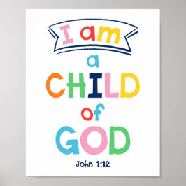 Ich bin ein Kind Gottes Kinder Christlicher religi Poster