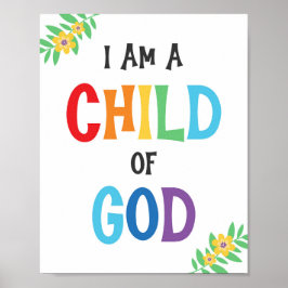 Ich bin ein Kind Gottes Kinder Christlicher religi Poster