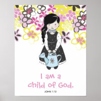 Ich bin ein Kind Gottes Mädchen und Blume