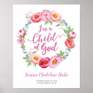 Ich bin ein Kind Gottes personalisierter Taufe Poster
