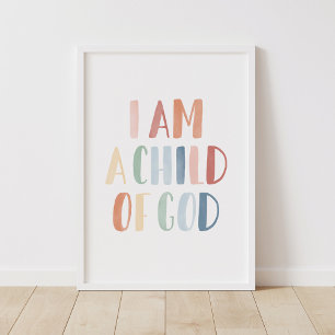 Ich bin ein Kind Gottes Rainbow Kids Room Decke Poster
