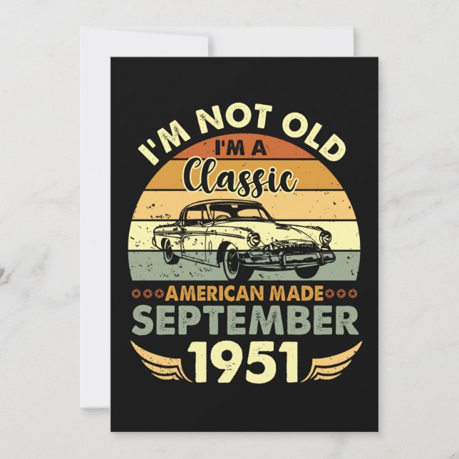Ich bin ein klassischer Amerikaner, gemacht im Sep Einladung (Vorderseite)