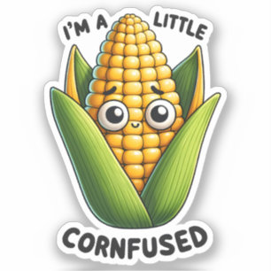 Ich bin ein kleiner Cornfused Funny Mais Pun Aufkleber