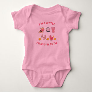 Ich bin ein kleiner Farm Girl Süsse Säugling One P Baby Strampler
