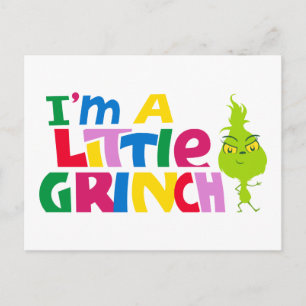 Ich bin ein kleiner Grinch, farbenfrohe Grafik Postkarte