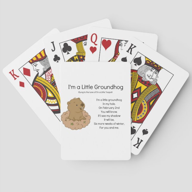 Ich bin ein kleiner Groundhog Spielkarten (Rückseite)