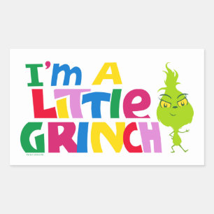 Ich bin ein kleines Grinch-Buntgrafik Rechteckiger Aufkleber
