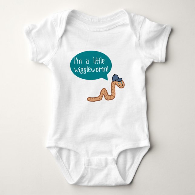 Ich bin ein kleines Wiggle Worm Baby Shirt (Vorderseite)