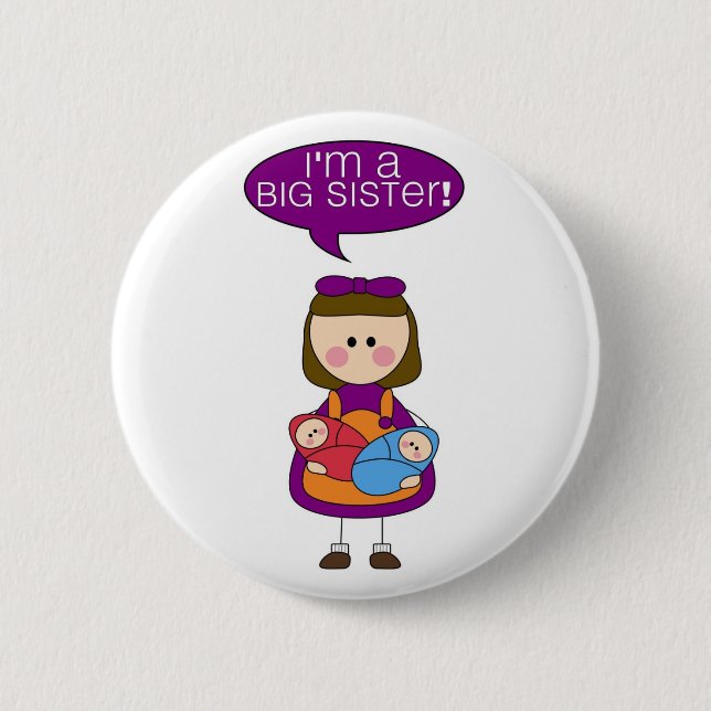 ich bin ein Knopf der großen Schwester Button (Vorderseite)