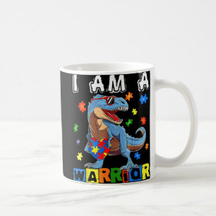 Ich bin ein Krieger-Autismus-Bewusstsein Dinosaur Kaffeetasse