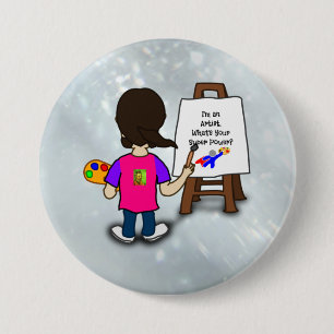 Ich bin ein Künstler, farbenfrohes Design, Button