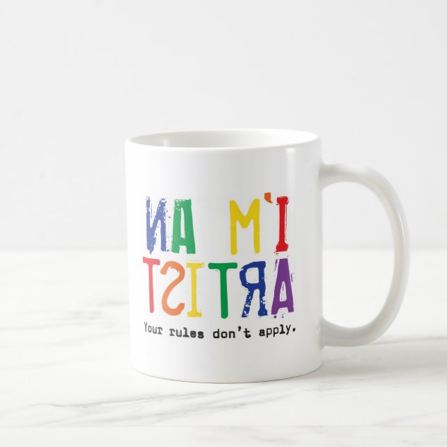 Ich bin ein Künstler (Tasse) Kaffeetasse (Rechts)