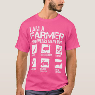 Ich bin ein Landwirt, der viele Hüte trägt Traktor T-Shirt