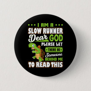 Ich bin ein Langläufer Turtle Funny Marathon Laufe Button