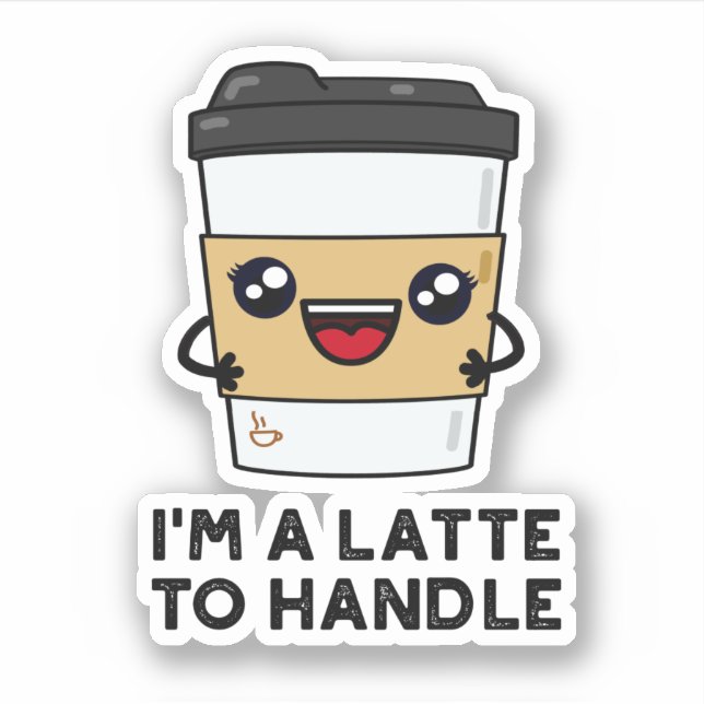 Ich bin ein Latte, der mir eine leichte Kaffeepaus Aufkleber (Vorderseite)