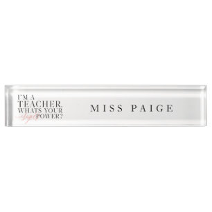 Ich bin EIN LEHRER, WAS BIN IHR SUPERPower? Namensplakette