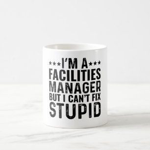 Ich bin ein Leiter der Einrichtungen, aber ich kan Kaffeetasse