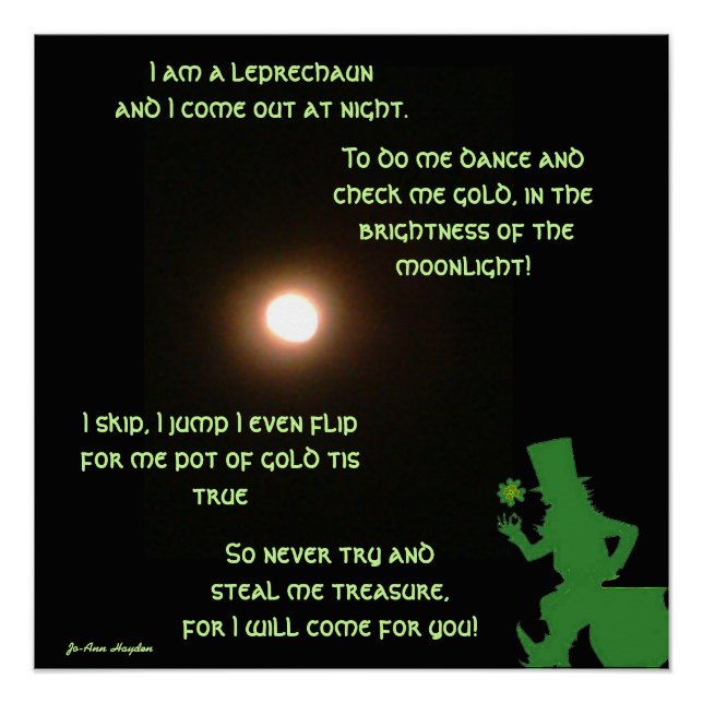 ICH BIN EIN LEPRECHAUN-Glossenposter Poster (Vorderseite)