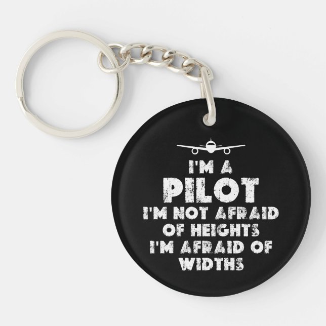 Ich bin ein lustiger Pilot Schlüsselanhänger (Vorderseite)