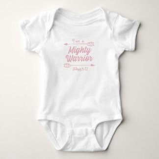 Ich bin ein mächtiger Krieger - Mädchen rosa auf W Baby Strampler