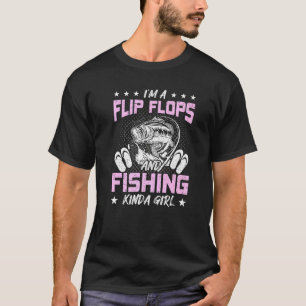 Ich bin ein Mädchen, das Flip Flops und Angelsache T-Shirt
