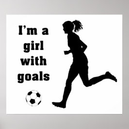 Ich bin ein Mädchen mit Goals Soccer Print / Poste Poster