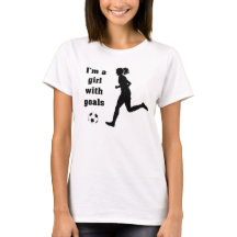 Ich bin ein Mädchen mit Ziel-Fußball-T - Shirt