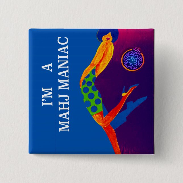 Ich bin ein Mahj Maniac-Button Button (Vorderseite)
