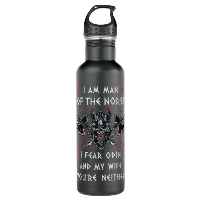 Ich bin ein Mann des Norse Viking Warrior Vikings  Edelstahlflasche (Vorderseite)