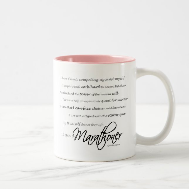Ich bin ein Marathoner Zweifarbige Tasse (Rechts)