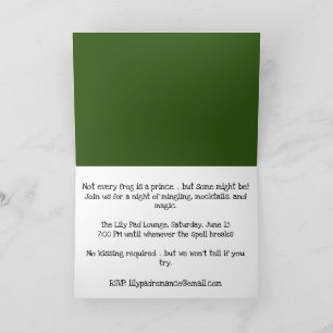 Ich bin ein Märchenprinz Funny Green Frog Cartoon Einladung