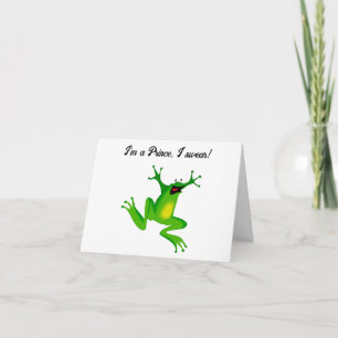 Ich bin ein Märchenprinz Funny Green Frog Cartoon Karte