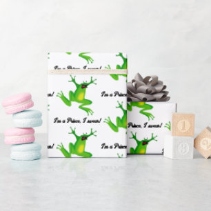 Ich bin ein Märchenprinz Lustiger grüner Frosch Ca Geschenkpapier