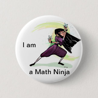 Ich bin ein Mathe Ninja Knopf (weiblich) Button
