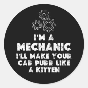 Ich bin ein mechanisches Funny Zitate   Kätzchen Runder Aufkleber