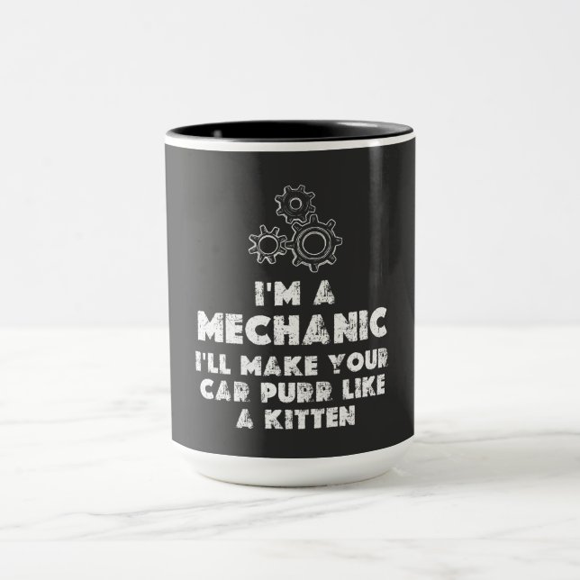 Ich bin ein mechanisches Funny Zitate | Kätzchen Tasse (Zentrum)