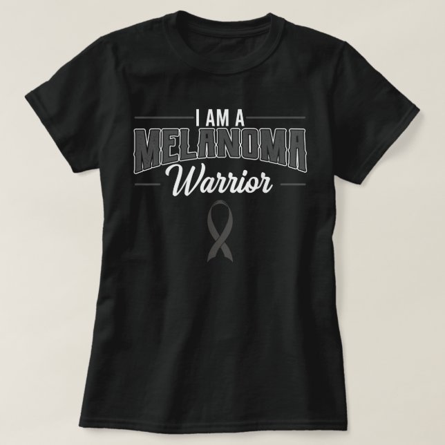 Ich bin ein Melanom-Krieger-Bewusstsein für Hautkr T-Shirt (Design vorne)